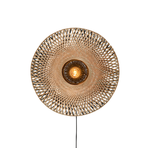 Good&Mojo Wandlamp Kalimantan bamboe plat dia.44xh.12cm, S